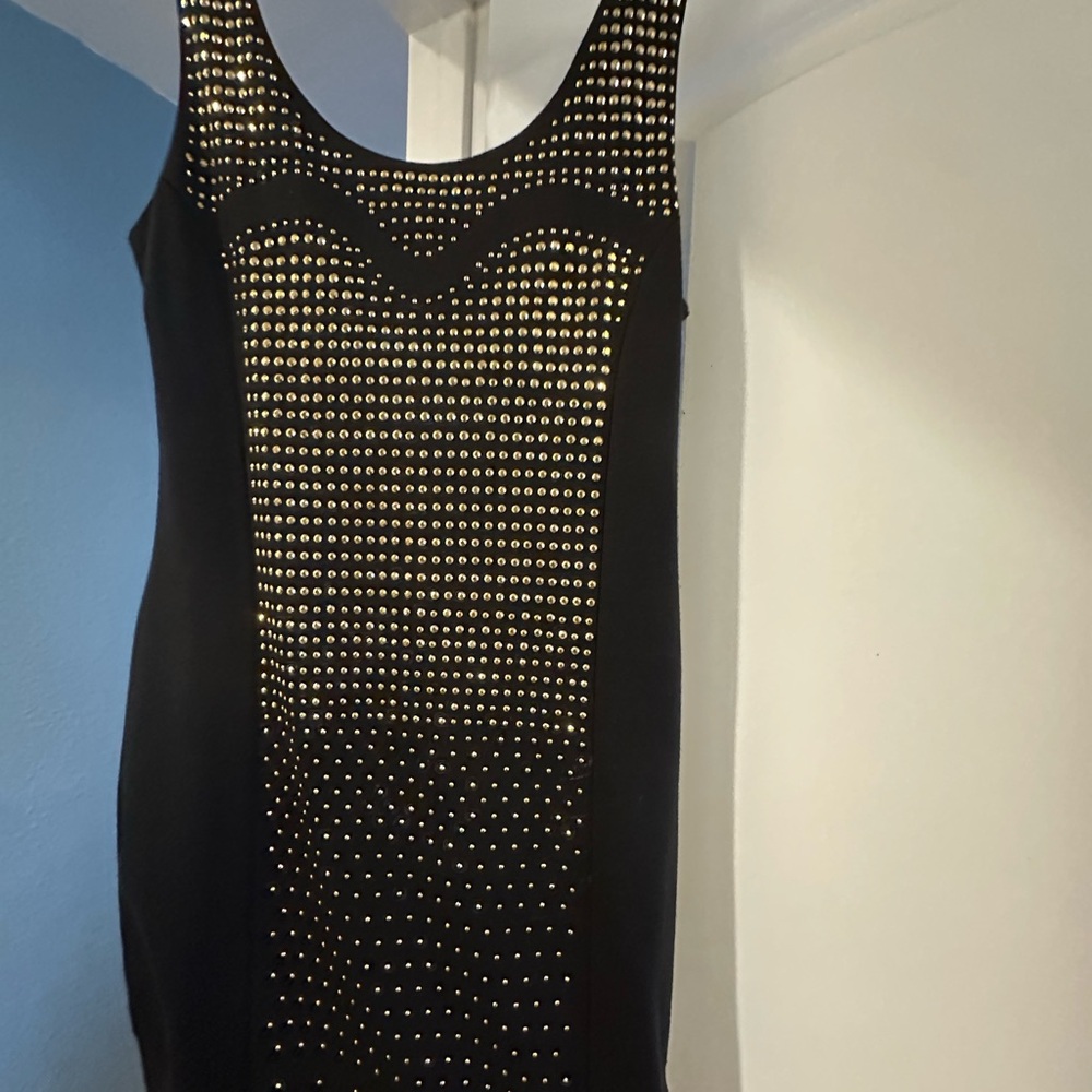 Black Dress with Gold Studs